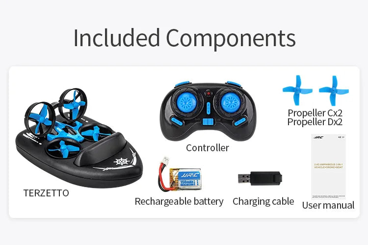 Explosion Mini Quadcopter Water, Land And Air Three-In-One Mini Drone Cross-Border Remote Control Aircraft Toy Birthday Gif