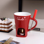 Mini Ceramic Tealight Fondue Cup with Fork