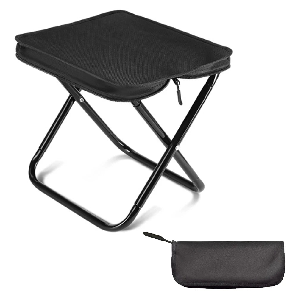 Portable Foldable Backpack Stool Lightweight Camping Picnic Fishing Chair with Mesh Bag Outdoor Adventure Seat for Hiking Travel