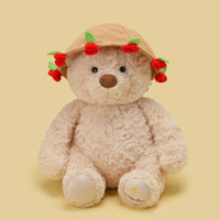 25 cm Teddy Bear with Roses – White or Brown