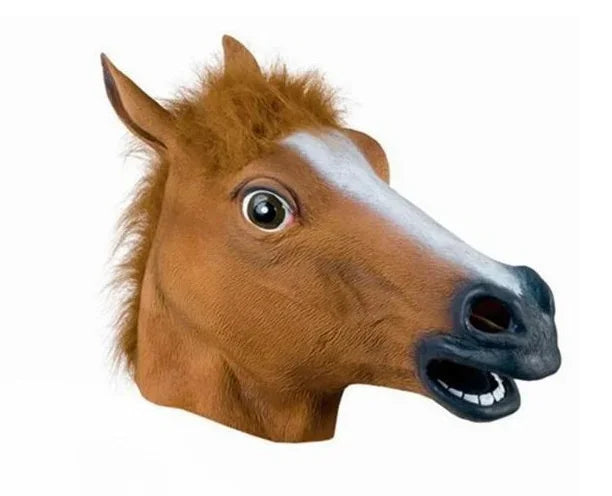 Full-Head Horse Costume Mask – Brown, White or Black