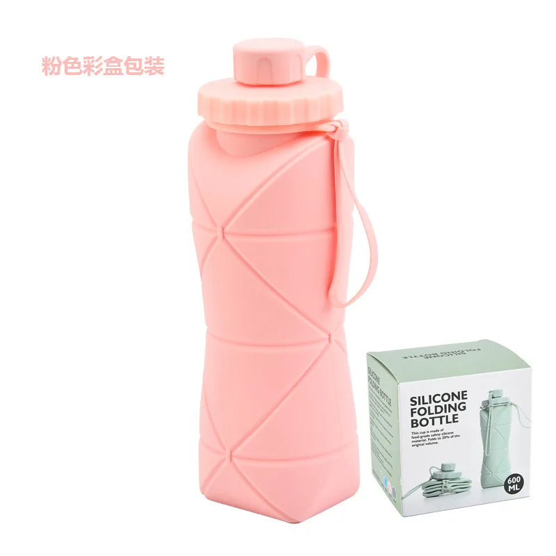 Silicone Collapsible Sports Water Bottles Outdoor Camping Folding Water Cup Large Capacity Travel Foldable Leakproof Kettle