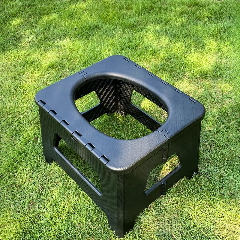 Folding Portable Camping Toilet – 2 Sizes, Grey or Black