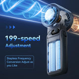 Portable Handheld fan Strong Wind 199 Gear Wind speed LED Digital Display Adjustable Turbo Portable Outdoor Handheld 8000mAh