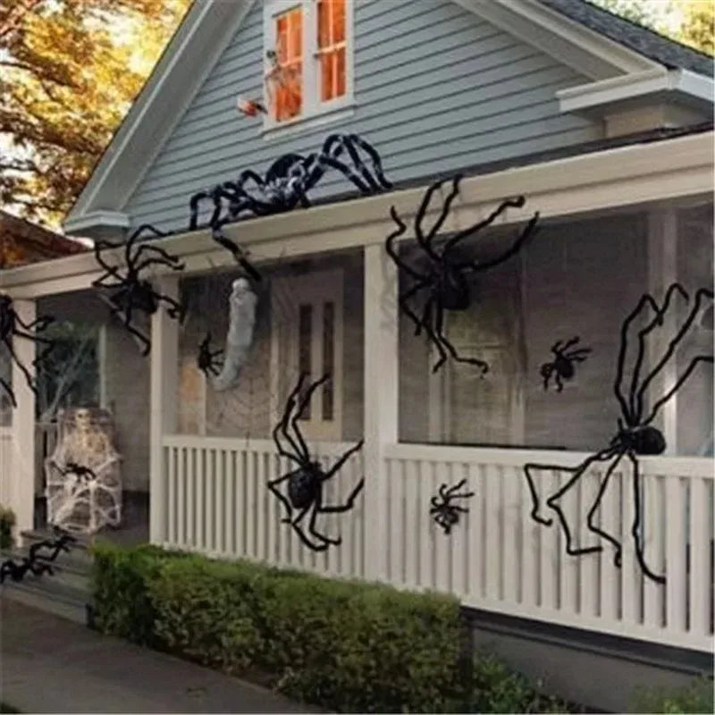 Poseable Giant Black Halloween Spider – 30cm to 200cm