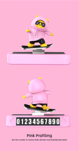 Magnetic Skateboard Bear Car Dashboard Ornament – Sliding Cartoon Decoration