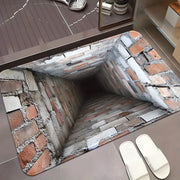 3D Bottomless-Brick Optical-Illusion Floor Mat