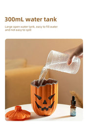 Halloween Pumpkin Aroma Diffuser & Humidifier – LED Night Light USB Essential Oil Mister
