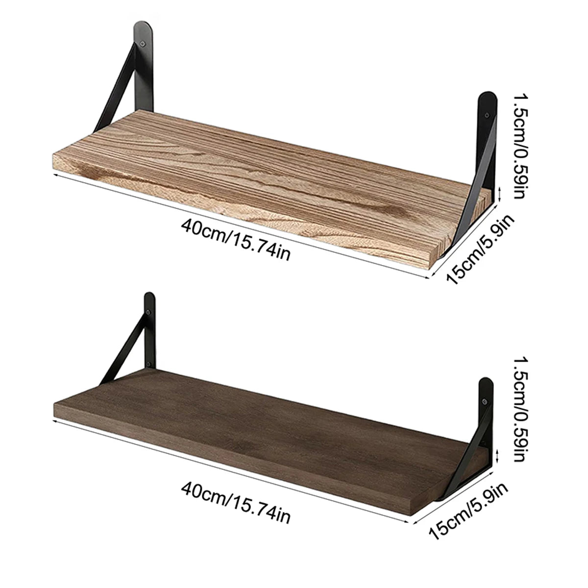 Wall-Mounted Wood Floating Shelves – 1 or 4 Pieces