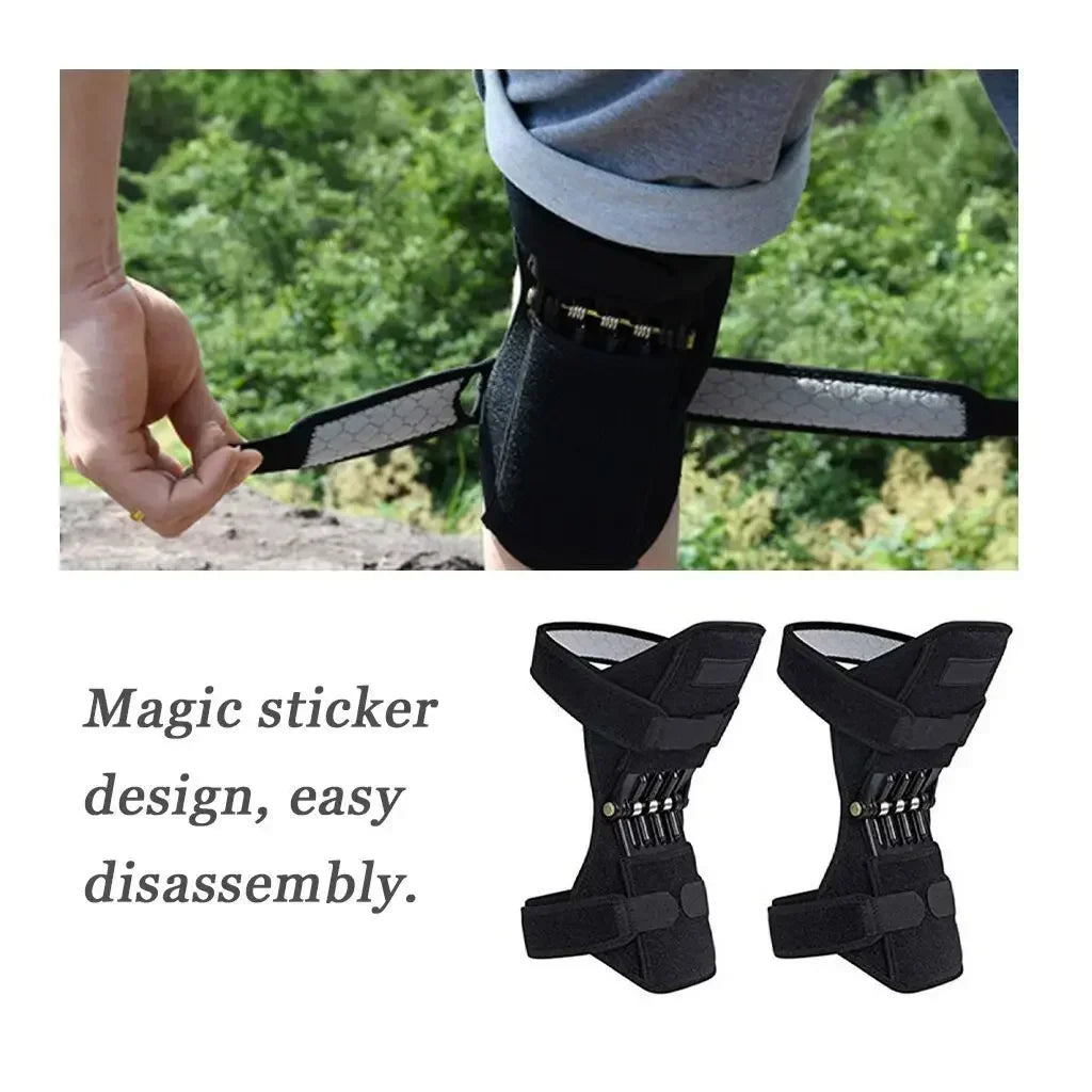 Knee Protection Booster Support Knee Cushion Adjustable Sports Powerful Rebound Spring Force Relieves Pain From Strains 1-2PCS