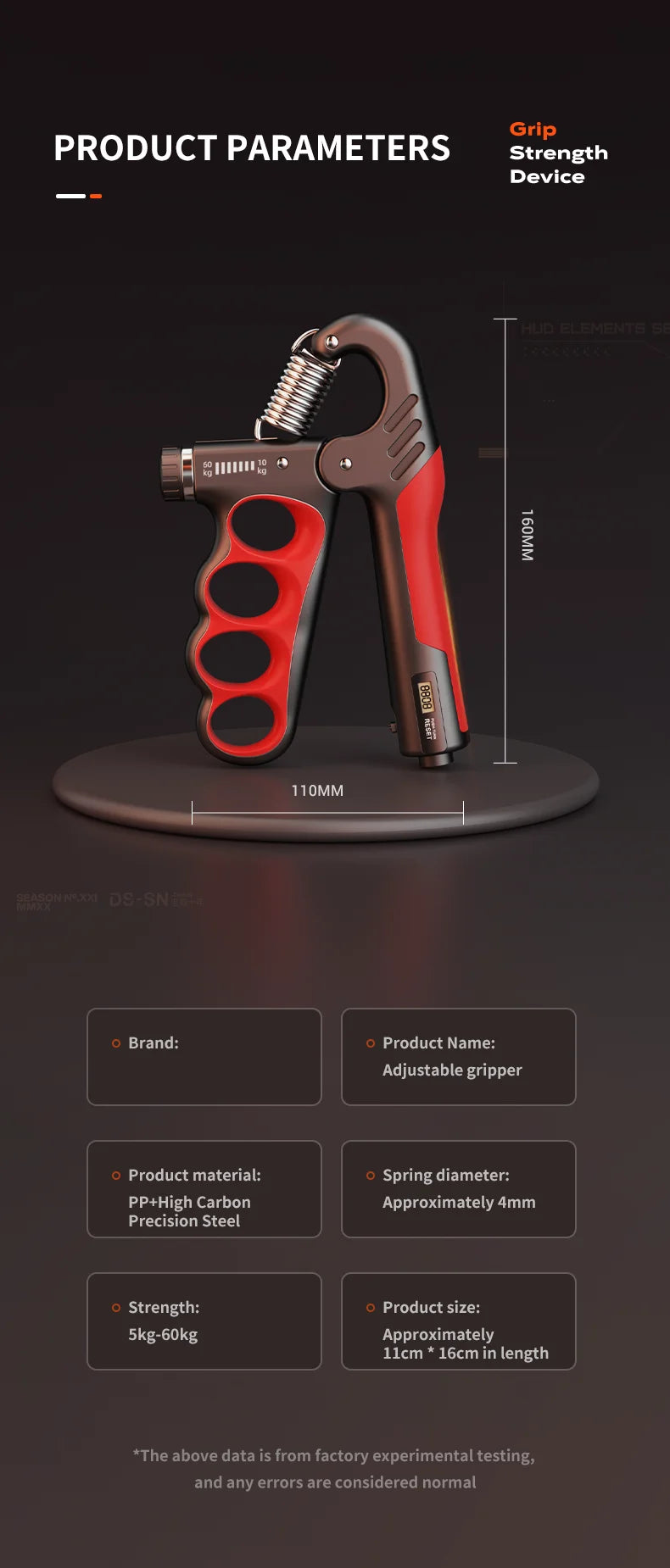 Adjustable Hand Grip Strengthener – 5–100 kg