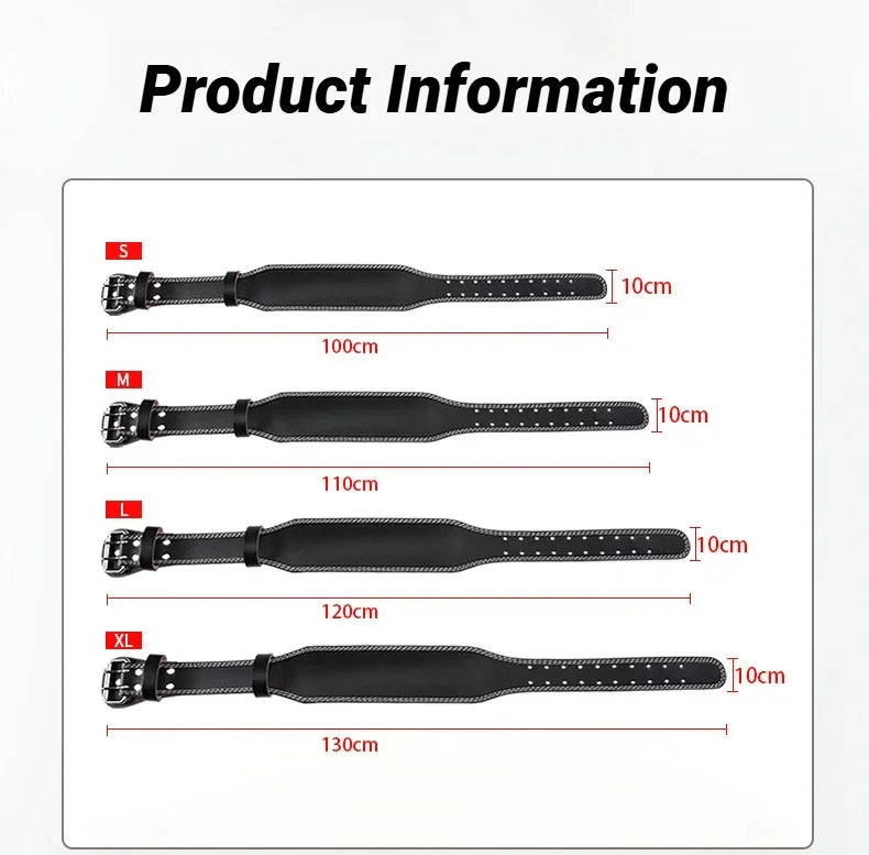 Professional Waist Support Sports Safety Belt Protection Fitness Deep Squat Weightlifting Training Cowhide Weightlift Deadlift