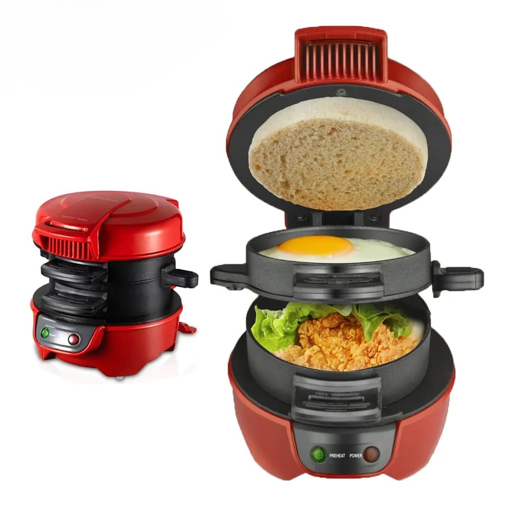 Multifunction Hamburger Maker Sandwich Toaster Breakfast Waffle Grill for Home