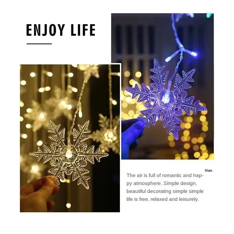 Solar Snowflake String Lights – 3.5 m or 7 m
