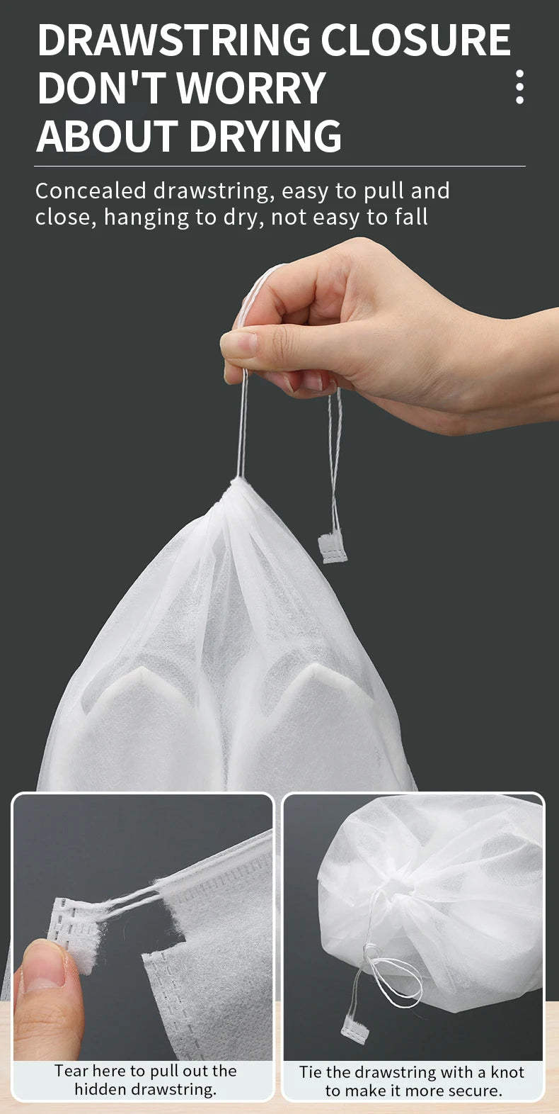Non-Woven Drawstring Shoe Storage Bags – 3 Sizes & Pack Options