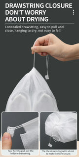 Portable Shoe Storage Drawstring Eco Storage Bag for Sundries Non-woven Bag Cover Anti-yellow White Shoe Dustproof Shoe Cover