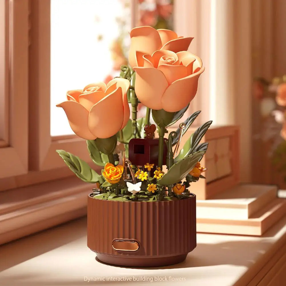 AutoBloom™ Light-Up Moving Flower Bouquet Building Model