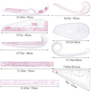 Transparent French-Curve Sewing & Drawing Templates – 3 Sets