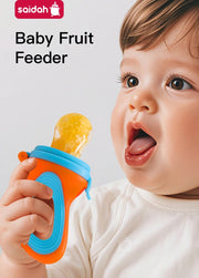 Infant Baby Food Fruit & Vegetable Pacifier, Baby Feeder with Medium Mesh Bag Food Grade Liquid Silicone Yummy Nourishment Feeding