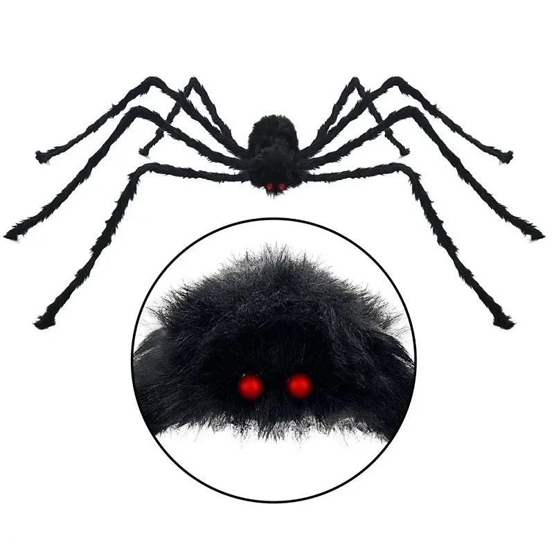 Poseable Giant Black Halloween Spider – 30cm to 200cm
