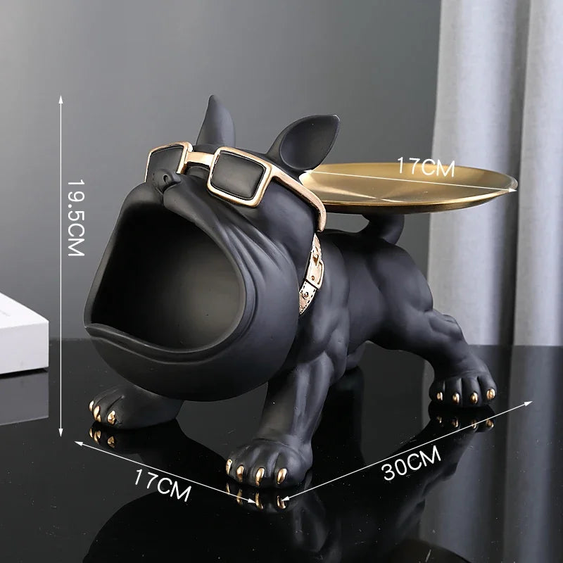 Home Decor Bulldog Figurine Dog Statue Storage Box Animal Ornament Resin Craft Art Sculpture Figurine Home Puppy Sculpture 30cm