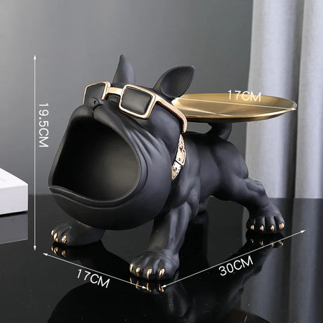 Home Decor Bulldog Figurine Dog Statue Storage Box Animal Ornament Resin Craft Art Sculpture Figurine Home Puppy Sculpture 30cm