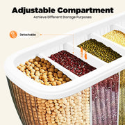 Dry Food Dispenser 6-Grid Wall-Mounted Dry Food Dispenser - Adjustable Compartments Easy Dispensing - Kitchen Storage