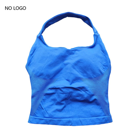 Impact Halter Top Push-Up Sports Bra Backless Design Yoga Tank Top Fitness Workout Activewear Gym Clothes Sports Bras