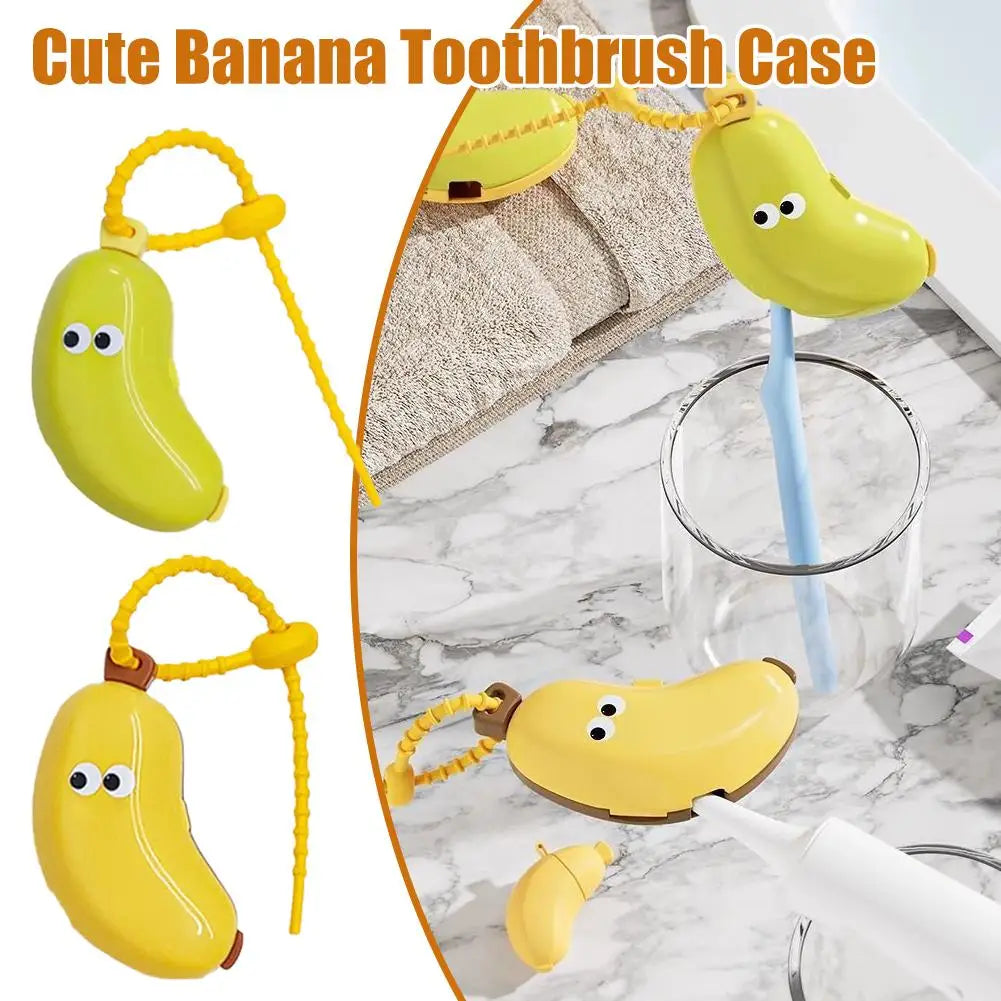 Cute Toothbrush Holder Must-have Portable Travel Toothbrush Protective Cap Cute Banana Hiking Camping Brush Cap Case