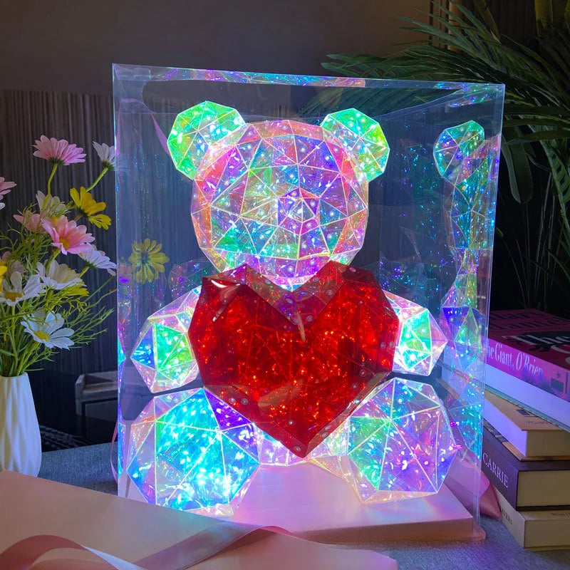LED Glowing Bear Gift - Birthday, Valentine's & Mother's Day Present for Women, Premium Keepsake