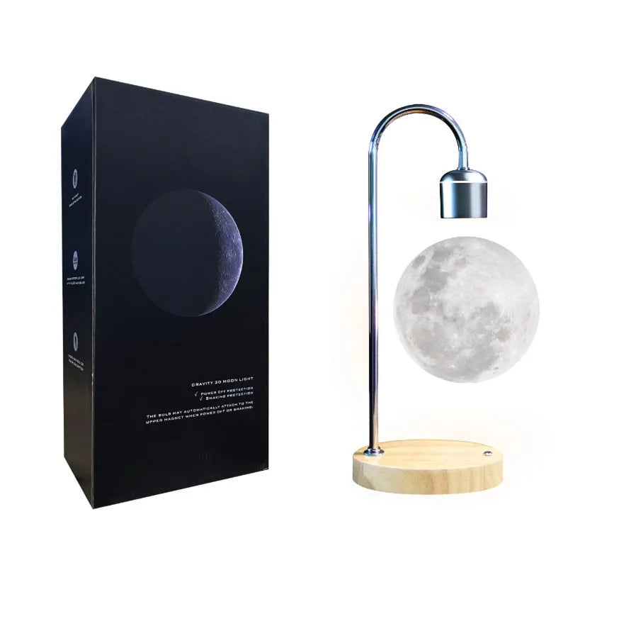 3D Printing Floating Moon Lamp Magnetic Levitation Seamless LED Night Light Creative Home Decoration Table Lamp