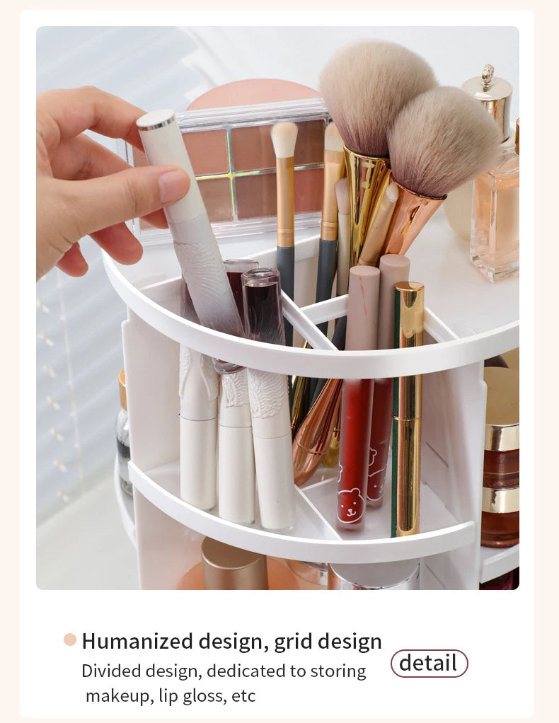 360° Rotating Makeup & Skincare Organiser – 3 Colours