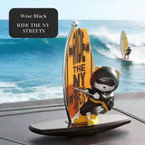 Magnetic Sailboat Swing Bear Car Dashboard Ornament – Sliding Cartoon Decoration