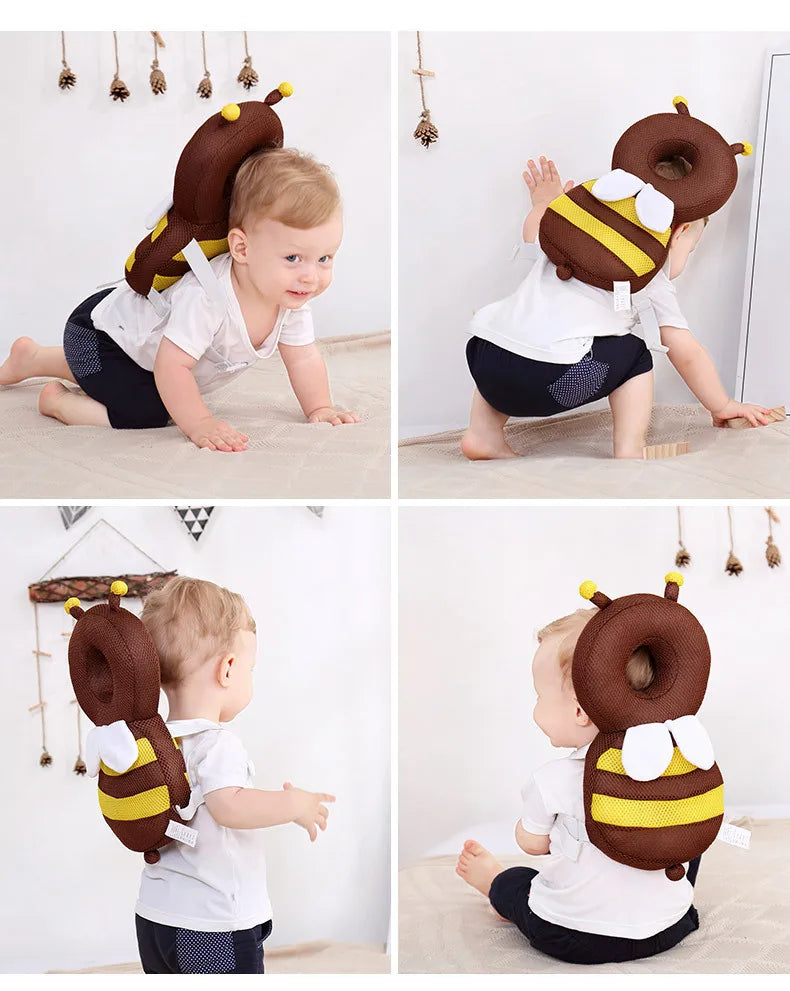 Plush Baby Head & Back Cushion Backpack – 2 Colours
