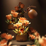 AutoBloom™ Wooden Flower Bouquet Dynamic Arrangement Model Auto-Blooming Petals, Magic Sprayer & Aromatherapy Breathing Lights