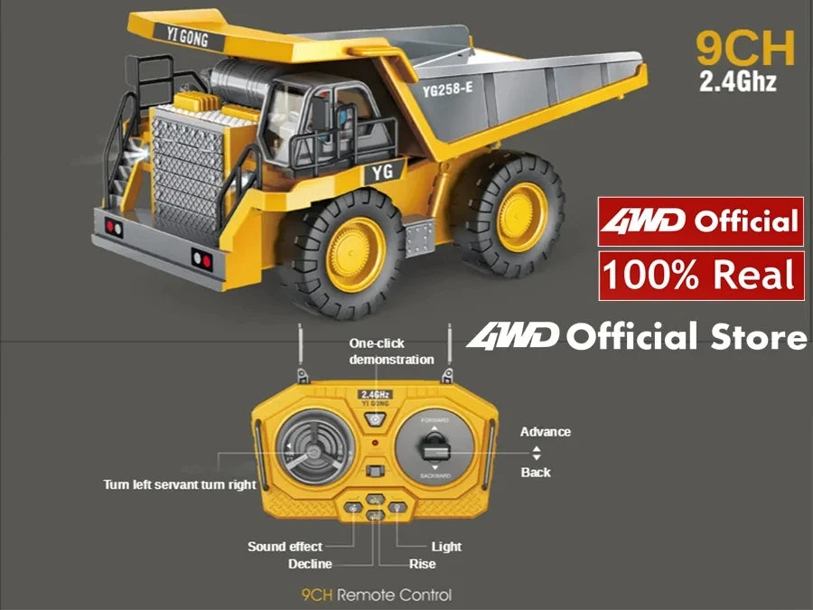 4WD Remote-Control Excavator Toy – 9 Options