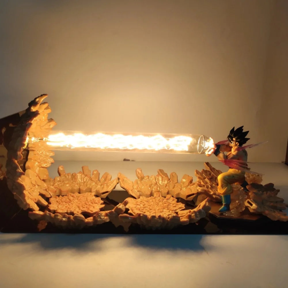 Dragon Ball Anime Son Goku KaMeHaMeHa Lamp Led Bulb Action Figures Model Figurine Figure & Base & Lamp DIY Decoration Collection