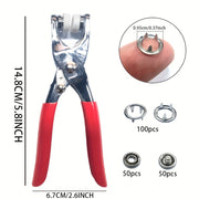 200-Piece Metal Snap-Fastener Kit with Installation Pliers
