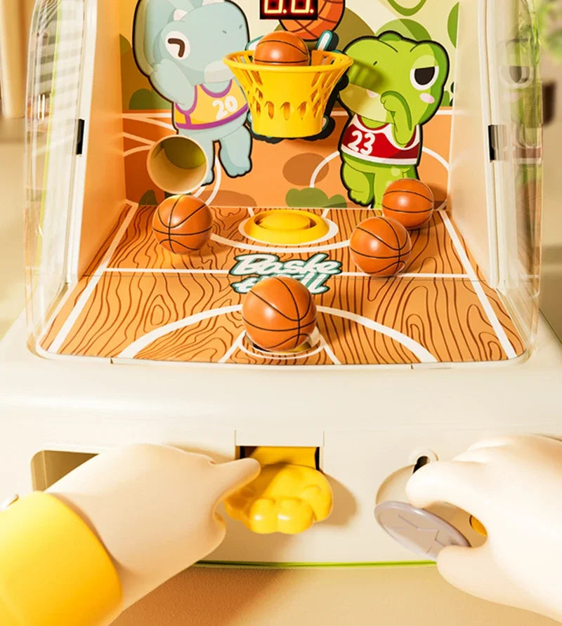 Basketball Shooting Arcade Game Toy - Desktop Pinball Hoop with LED Scoring, Fun Interactive for Kids Family Party Gathering