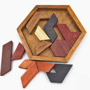 Wooden Hexagon Tangram Puzzle