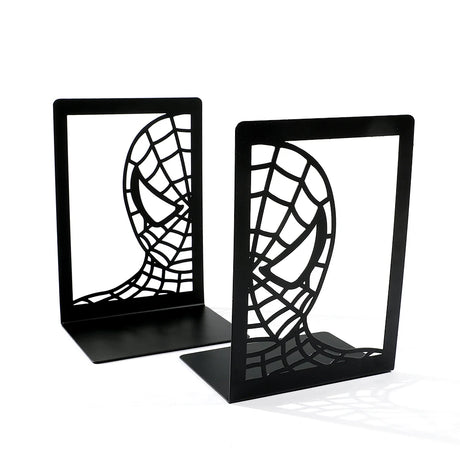 Handsome Spider Man Hollow Book Ends Heavy Duty Metal Bookend Office Desktop Book Rack Office supplies Bookshelf for Book Lovers