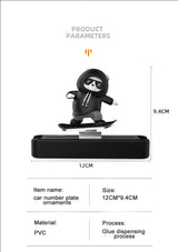 Magnetic Skateboard Bear Car Dashboard Ornament – Sliding Cartoon Decoration
