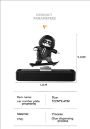 Magnetic Skateboard Bear Dashboard Ornament – 4 Styles