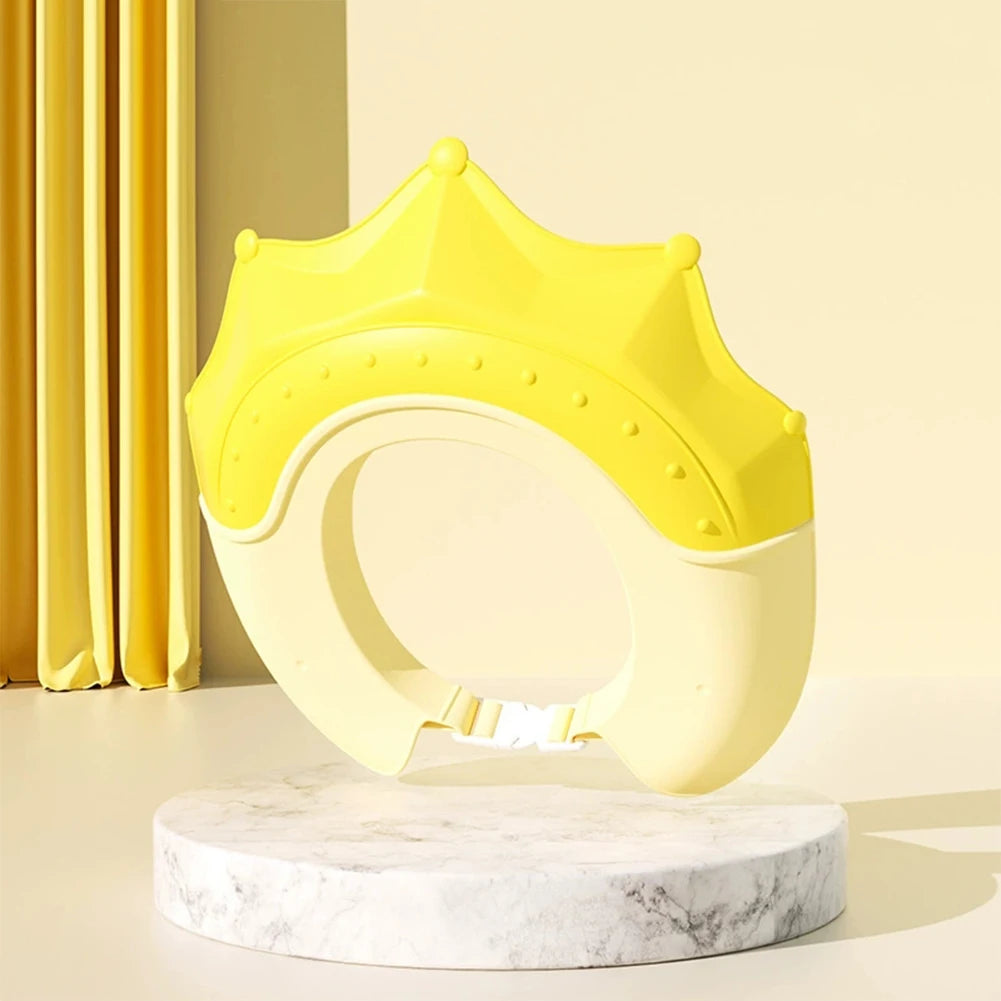 Adjustable Size Children Shampoo Cap Crown Baby Shower Cap Cartoon Bath Visor Infant Hair Shield Ear Protection Waterproof
