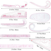 Transparent French-Curve Sewing & Drawing Templates – 3 Sets