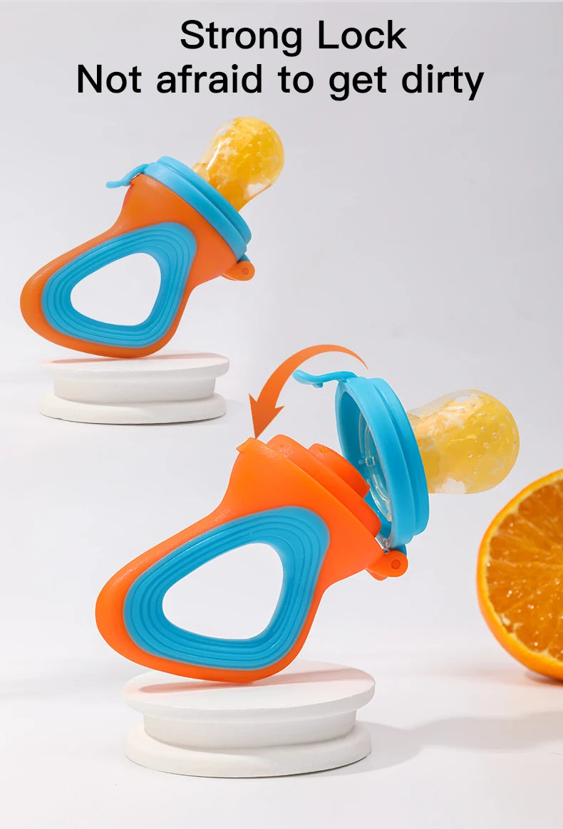 Infant Baby Food Fruit & Vegetable Pacifier, Baby Feeder with Medium Mesh Bag Food Grade Liquid Silicone Yummy Nourishment Feeding
