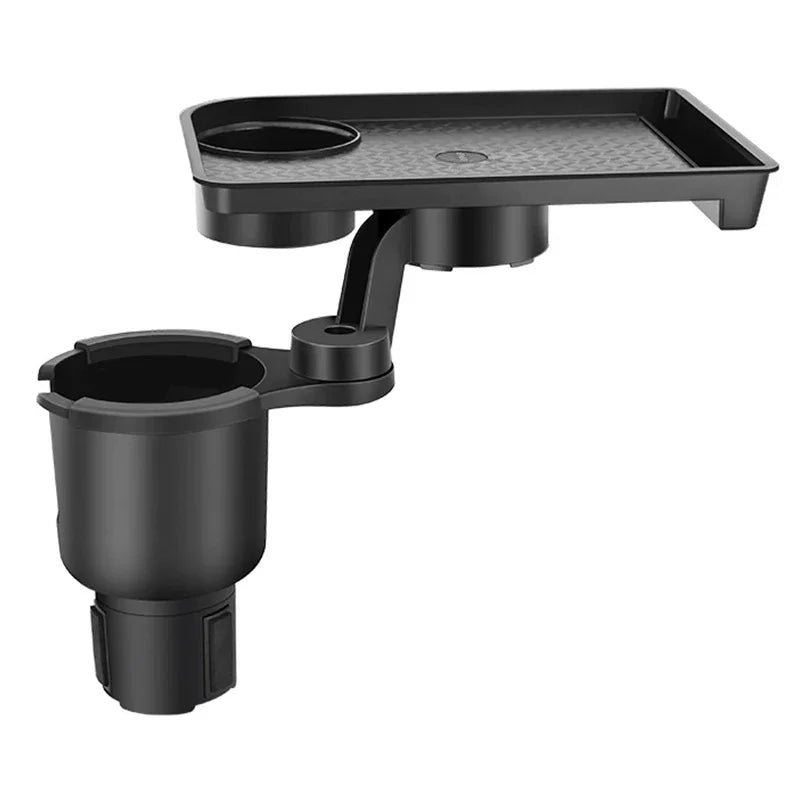 Expandable Car Cup Holder with 360° Snack Tray