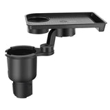Car Cup Holder Expender Multi-Function Drink Holder with Food Table 360 Degree Adjustable Base Tray for Lunch Snack