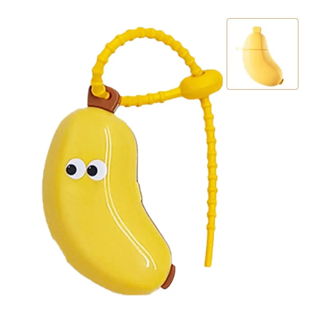 Banana-Shaped Travel Toothbrush & Mini-Tube Case