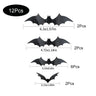 Halloween Bats Decorations,3D Pvc Bat on The Wall,Black Bats Wall Stickers,Halloween Scary Props